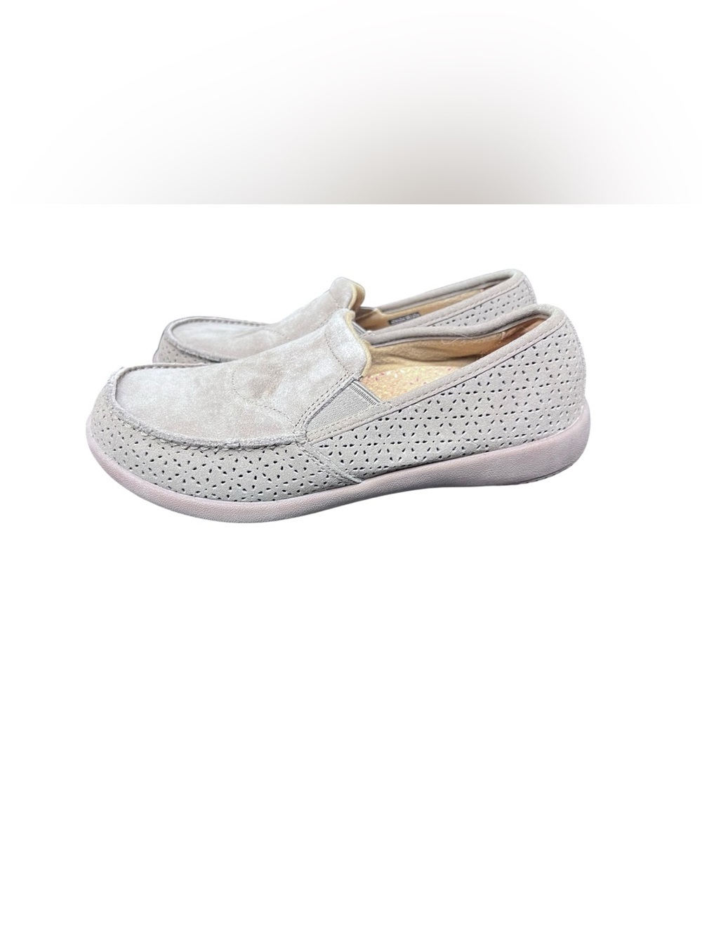 Revitalign Orthotic Suede Slip On - Siesta Star- Tan Shimmer, US 8.5D